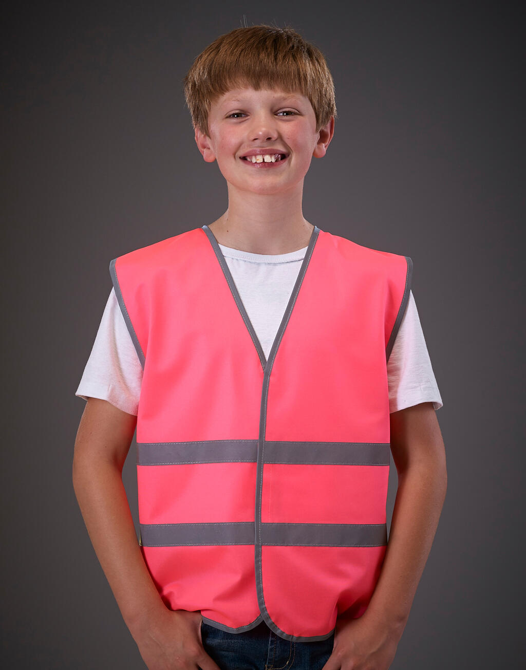 Kids Fluo Reflective Border Waistcoat - Image 2