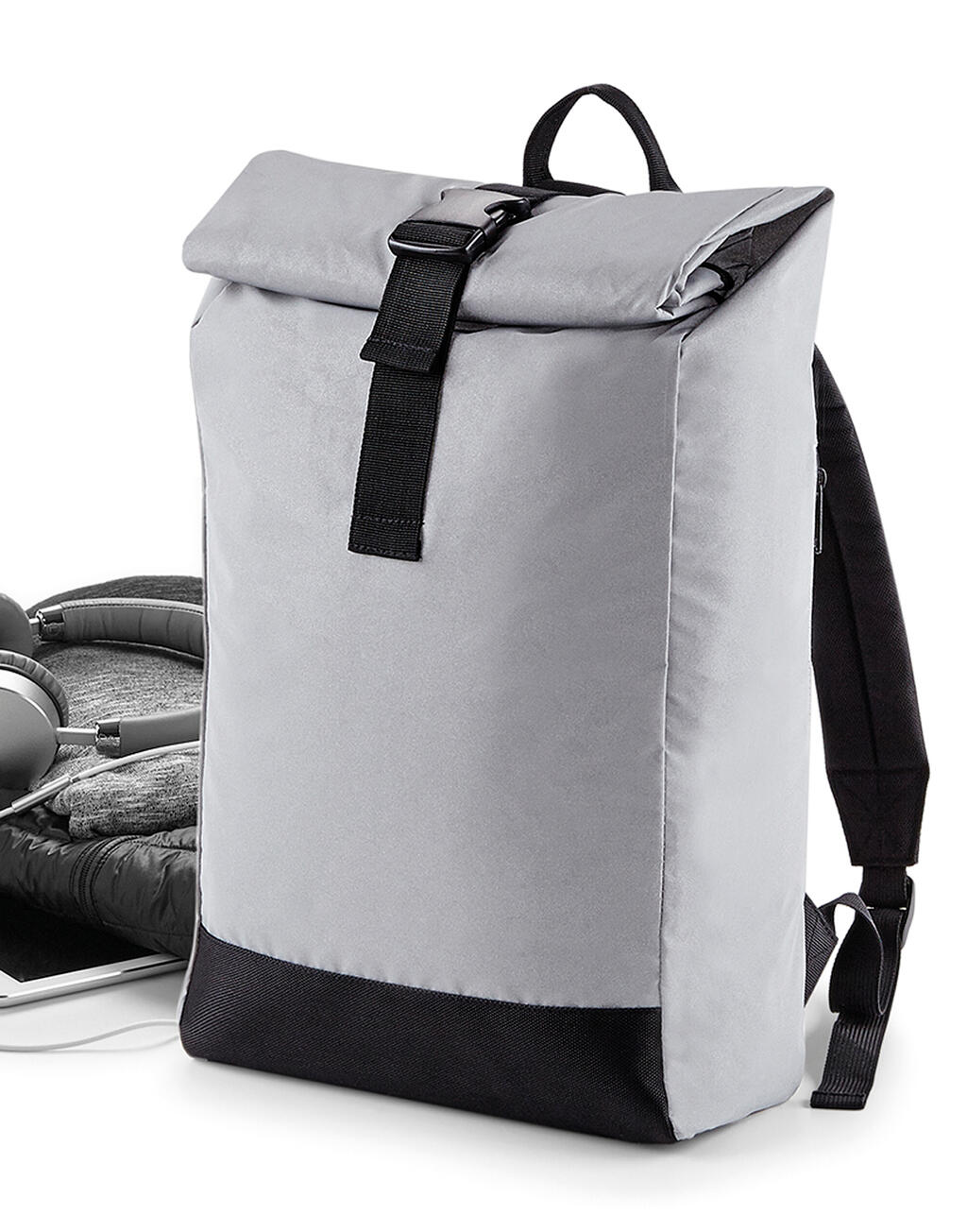 Reflective Roll-Top Backpack - Image 3