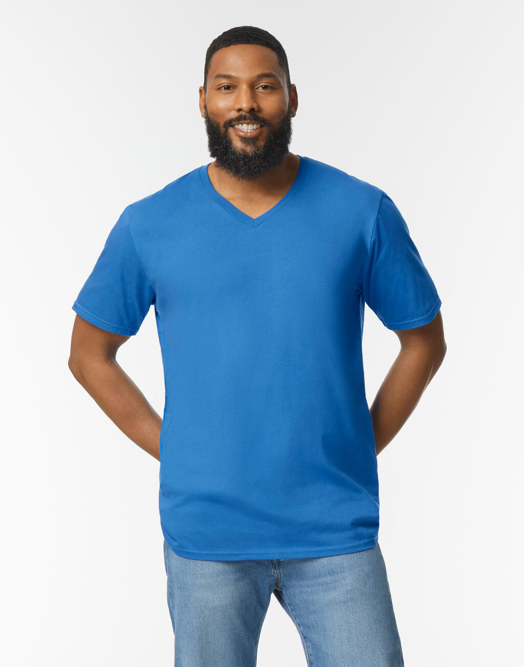Softstyle Adult V-Neck T-Shirt - Image 3