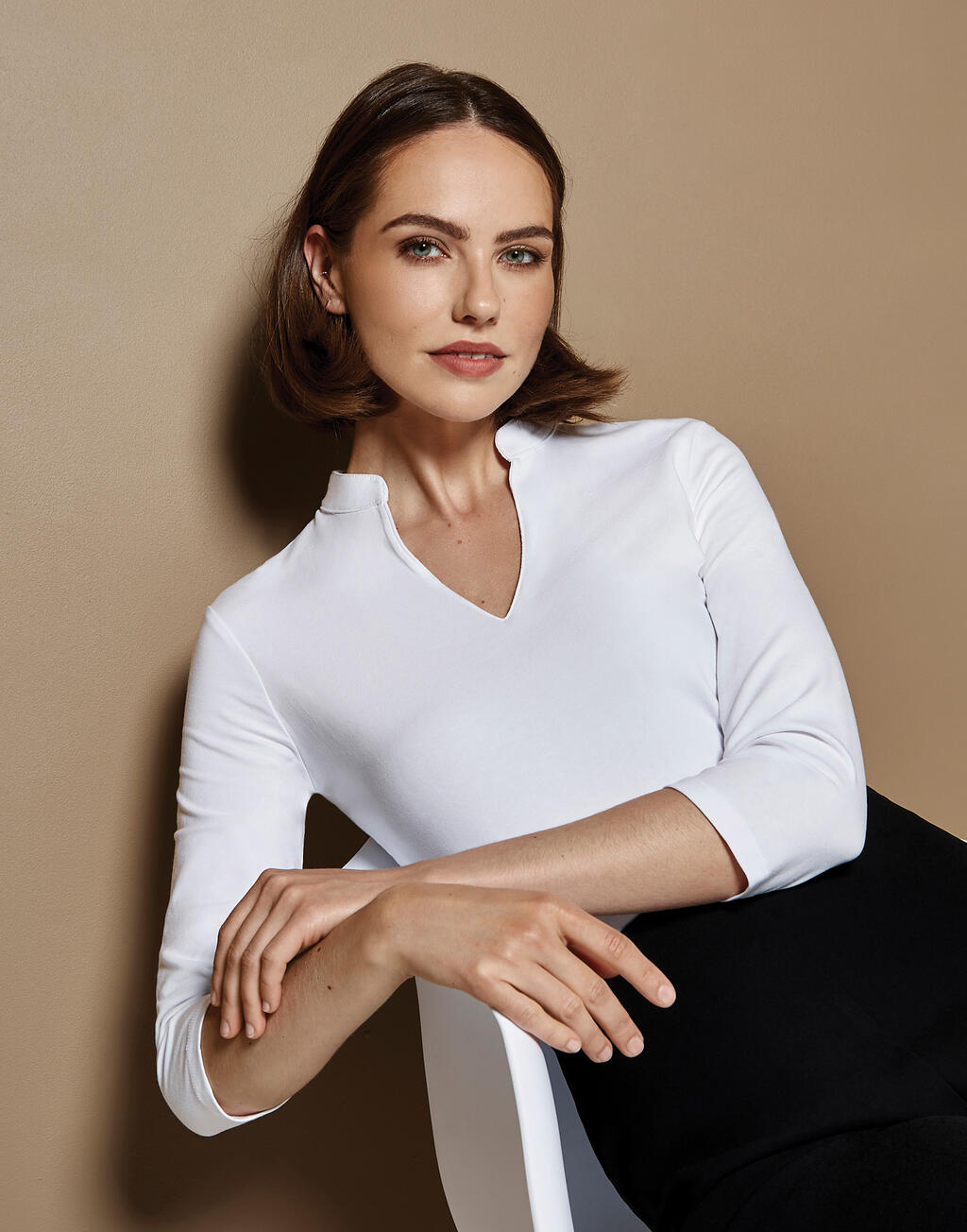 Regular Fit Mandarin Collar Top - Image 3