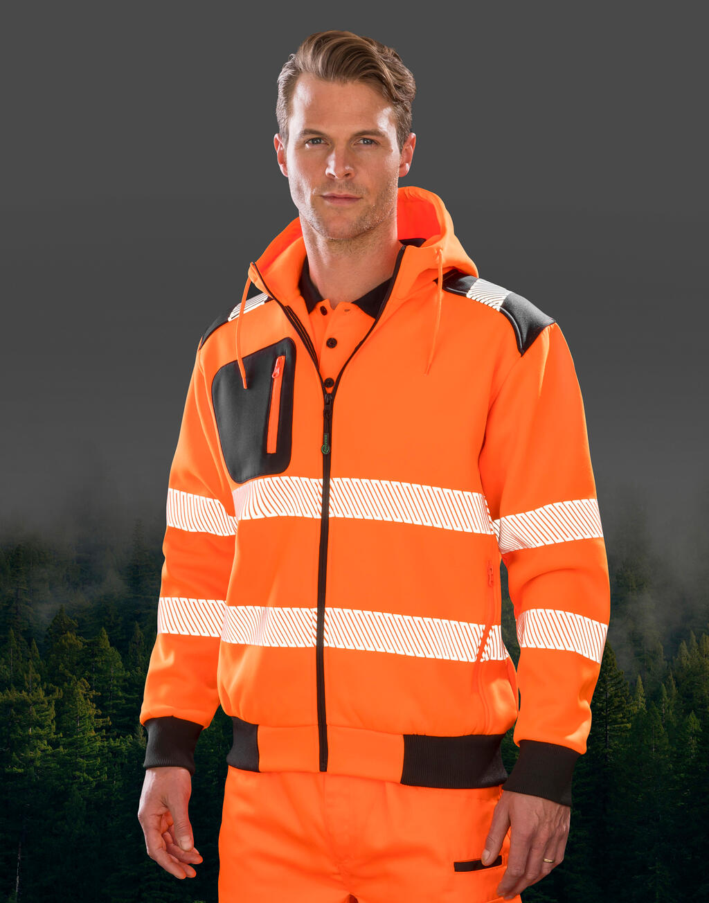 Recycled Robust Zipped Safety Hoody - Image 2