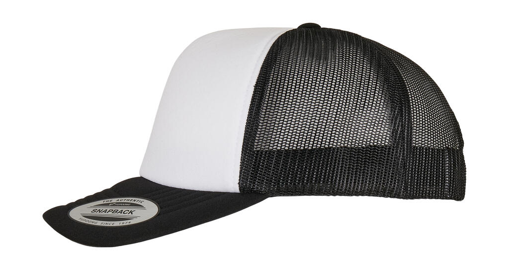 Classic Curved Foam Trucker Cap – White Front - Image 2