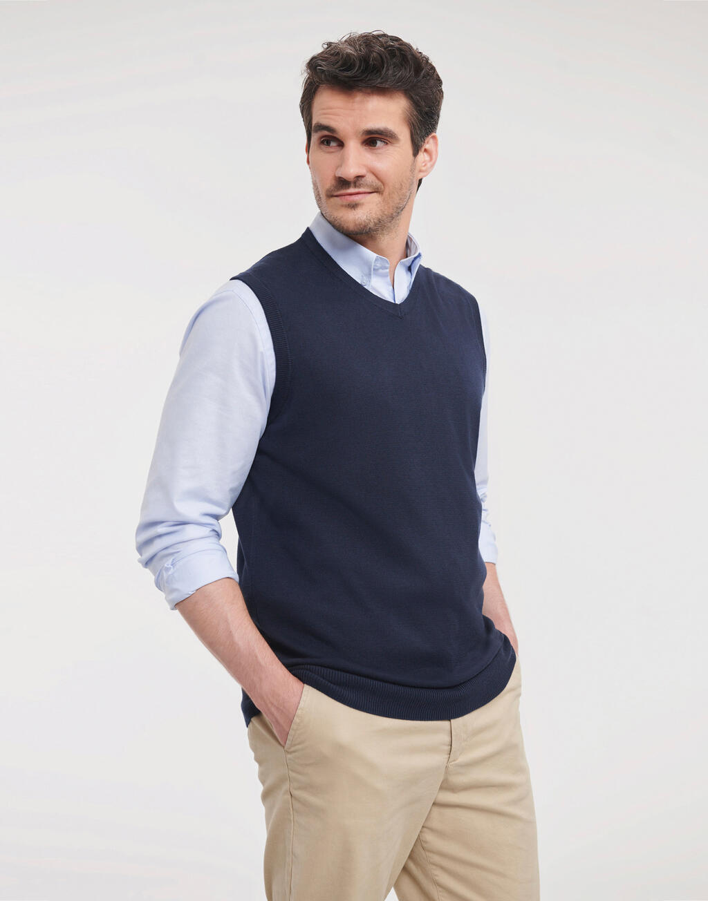 Adults' V-Neck Sleeveless Knitted Pullover - Image 2