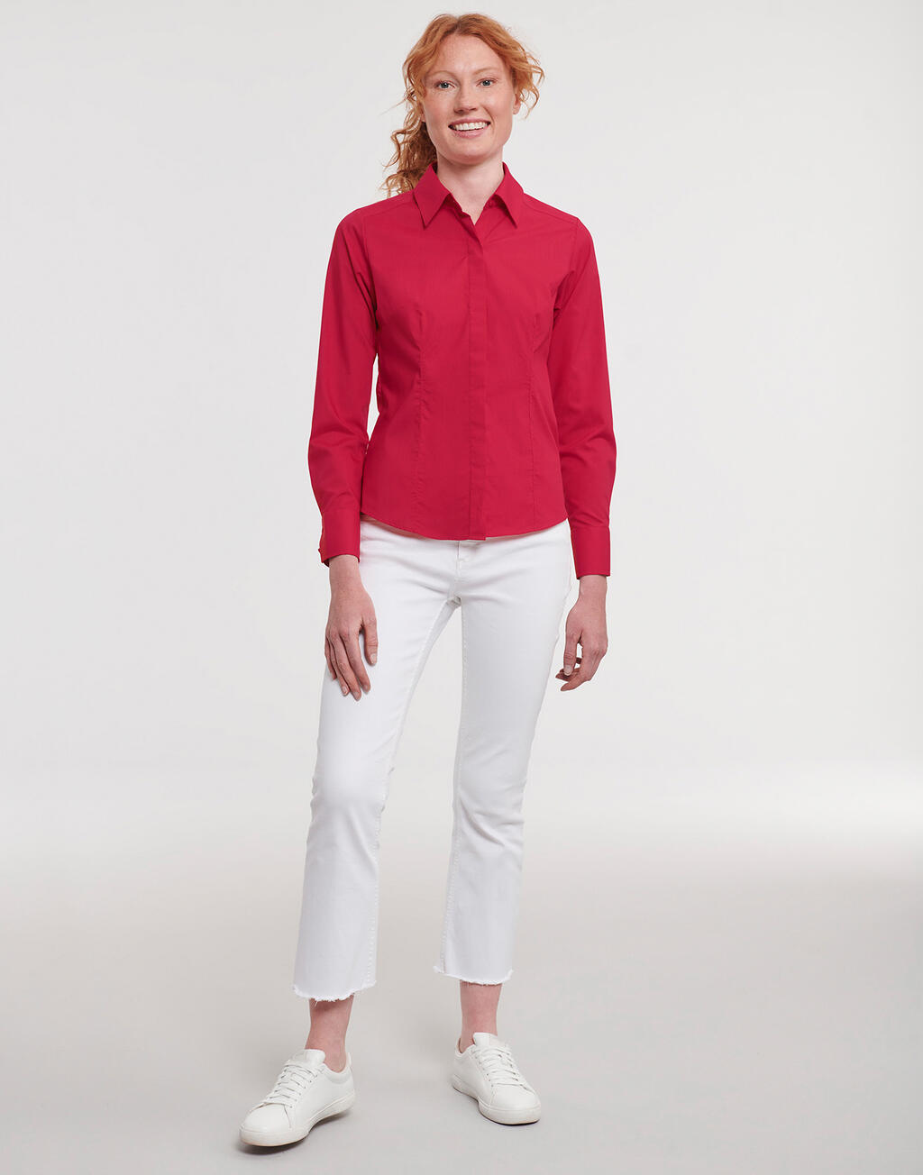 Ladies' LS Fitted Poplin Shirt - Image 3