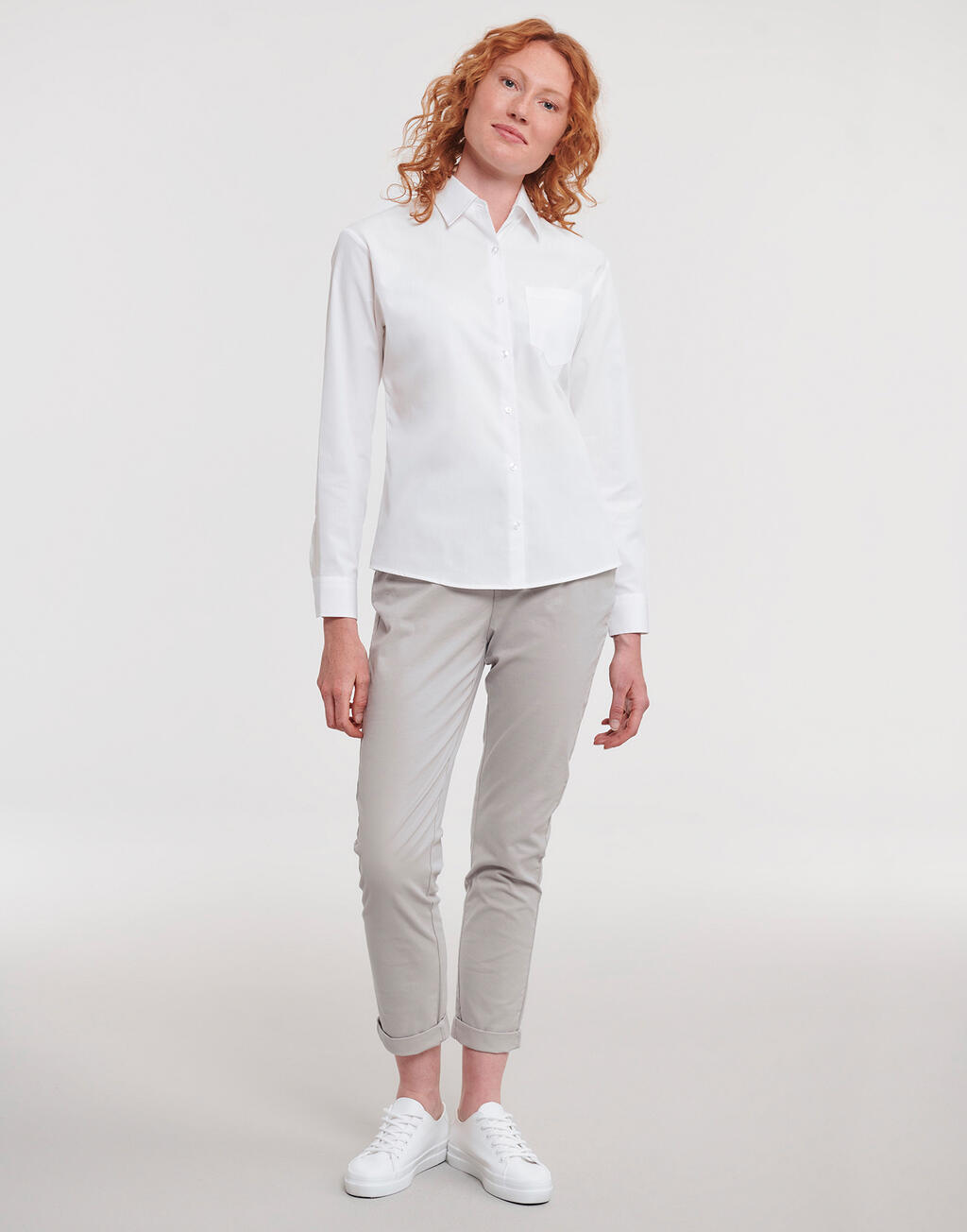 Ladies' Cotton Poplin Shirt LS - Image 3