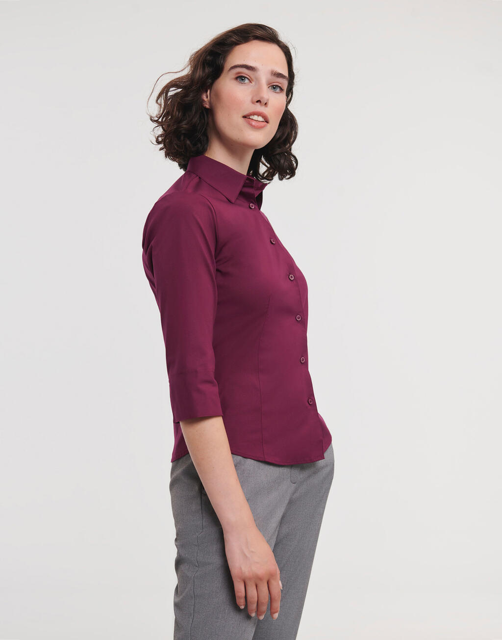 Ladies' 3/4 Sleeve Easy Care Fitted Shirt - Image 2