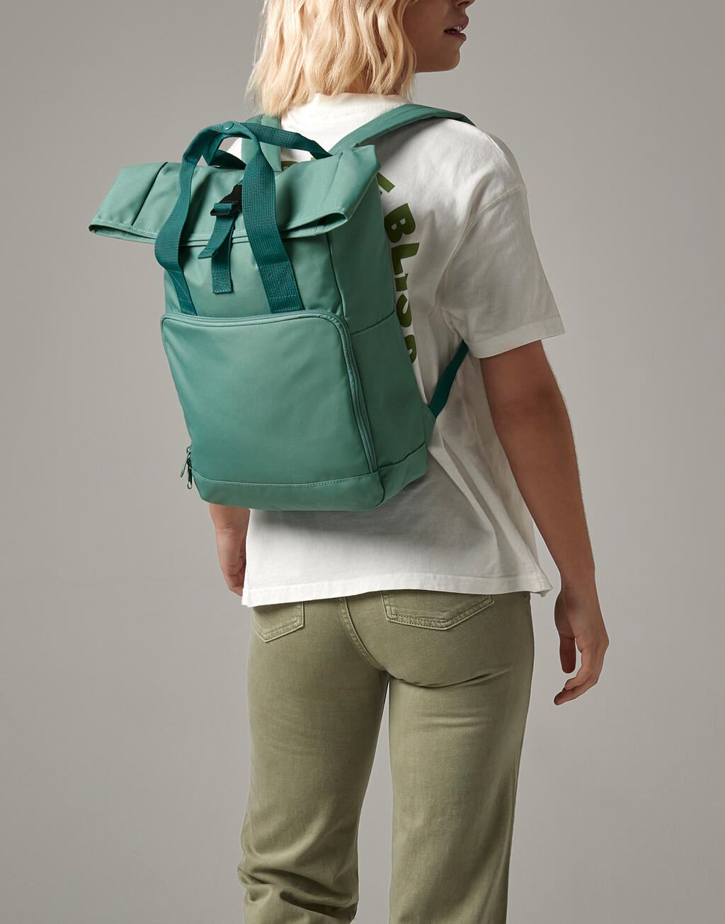 Recycled Twin Handle Roll-Top Backpack - Image 2
