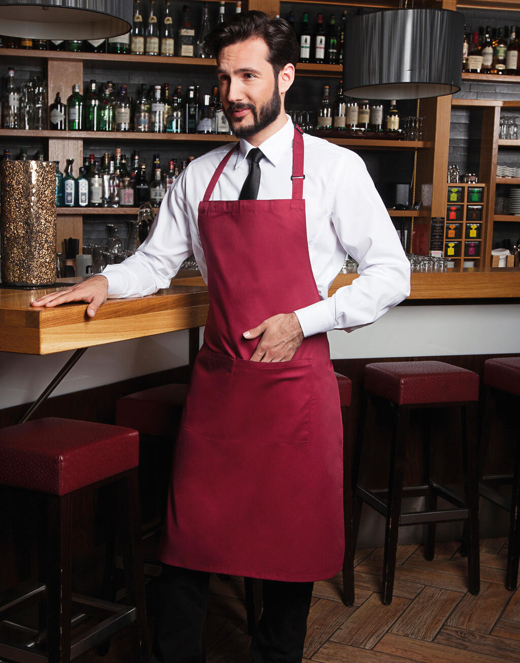 Bib Apron Basic with Pocket - Image 2