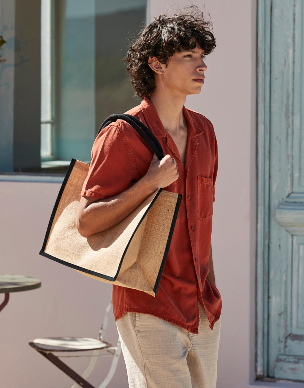Natural Starched Jute Classic Shopper - Image 2