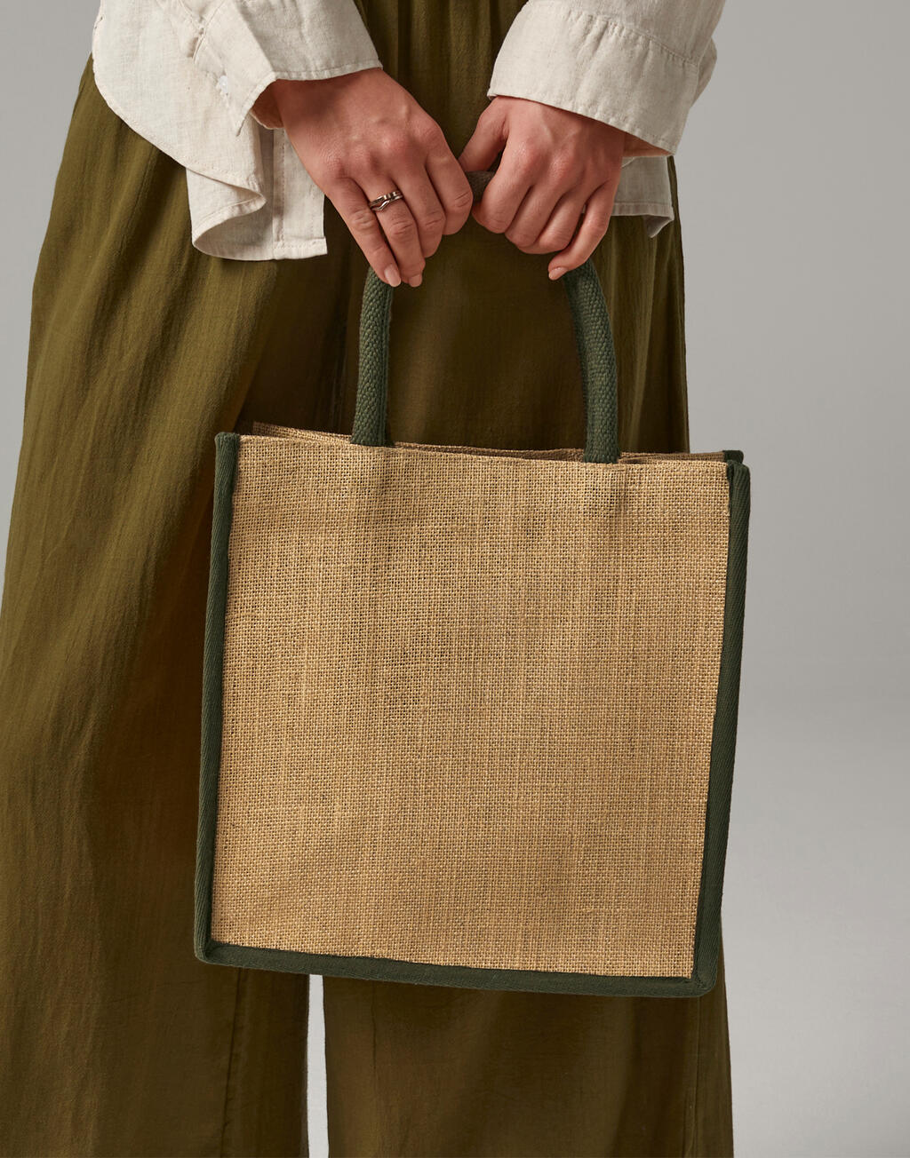 Natural Starched Jute Midi Tote - Image 3