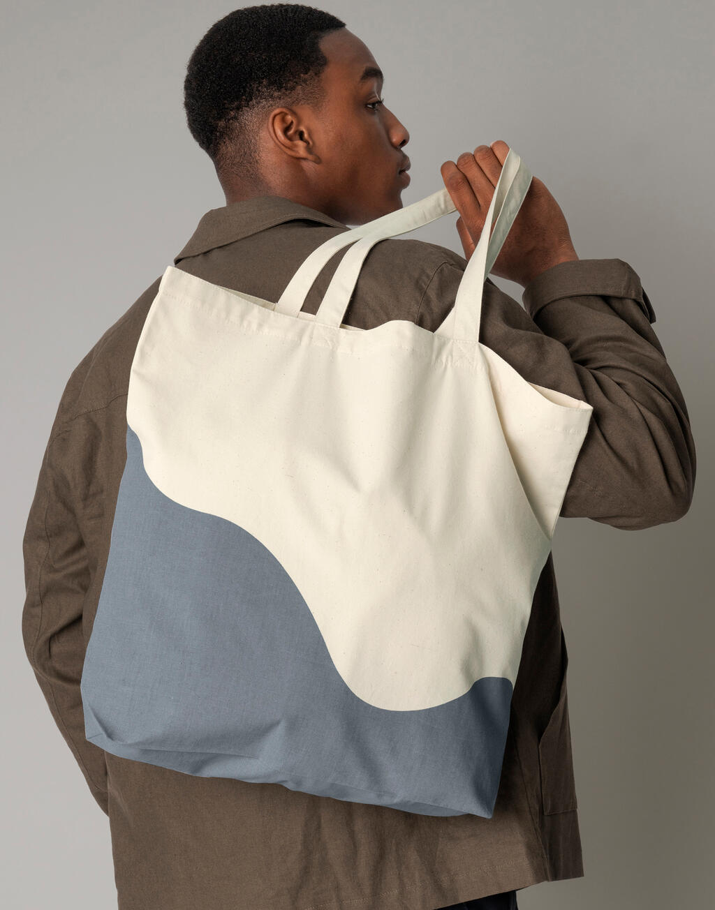 Organic Cotton Wave Print Maxi Tote - Image 3