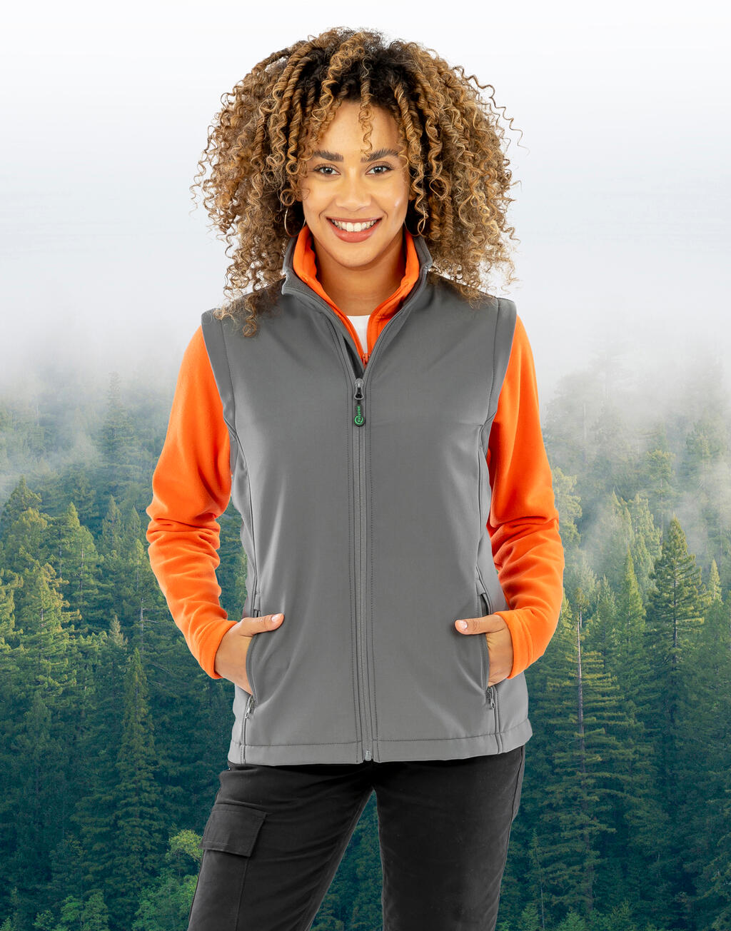Women's Recycled 2-Layer Printable Softshell B/W - Image 3